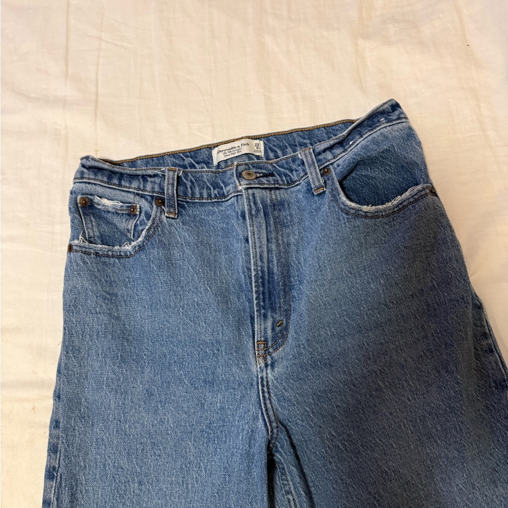 90s straight Abercrombie & Fitch Light Blue ultra High-Rise Denim Jeans